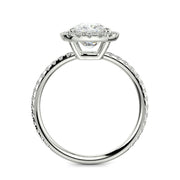 Hanna Cushion Cut Pave Halo 4 Prong Claw Set Engagement Ring Setting - Nivetta